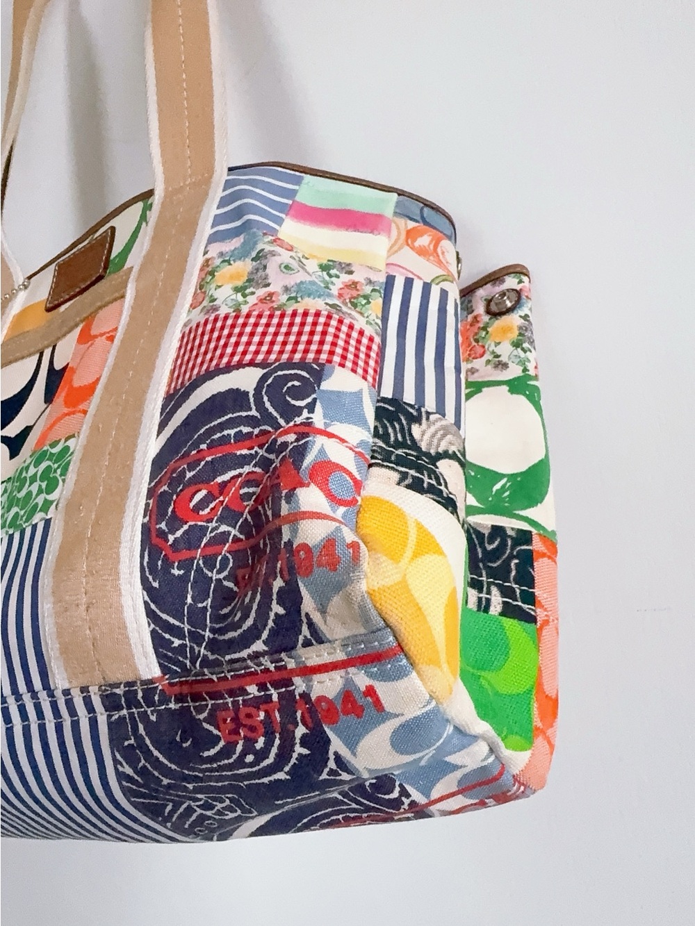Coach Purse Vintage Hamptons Weekend Patchwork - Picture 11 of 14